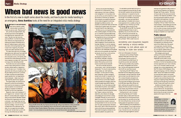 Crisis Response Journal: When bad news is good news